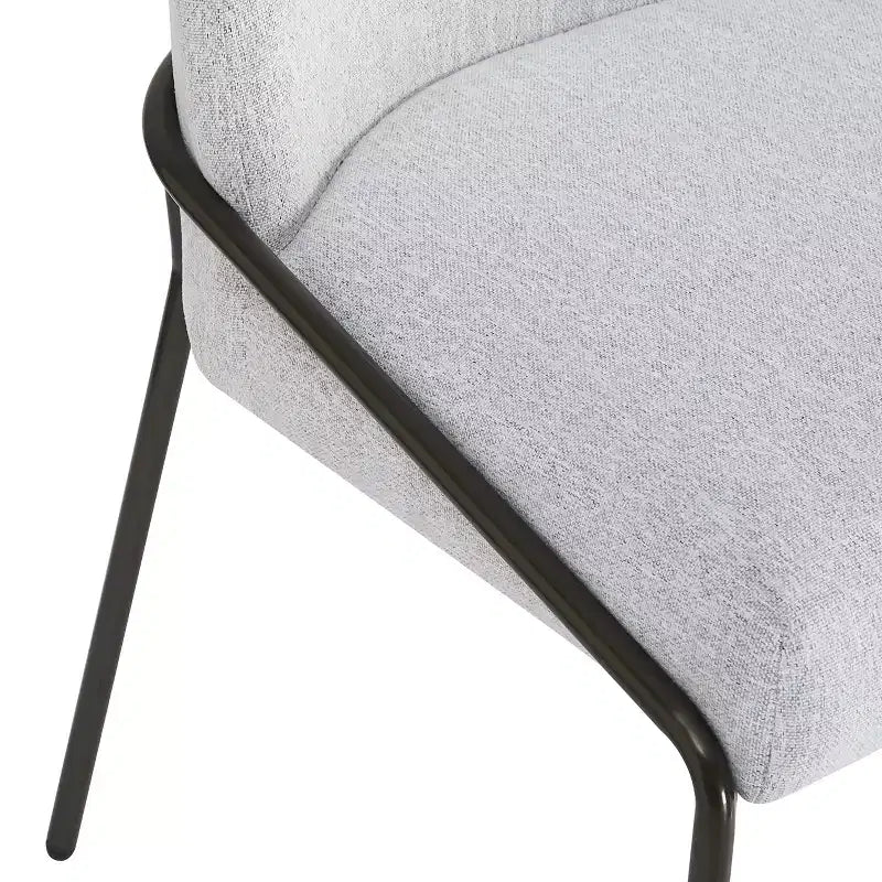 Chaise de salle à manger Aiken moderne en polyester avec cadre en fer (lot de 2)