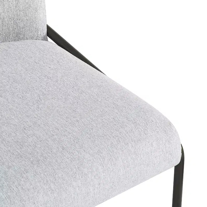 Chaise de salle à manger Aiken moderne en polyester avec cadre en fer (lot de 2)