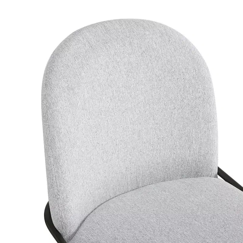 Chaise de salle à manger Aiken moderne en polyester avec cadre en fer (lot de 2)