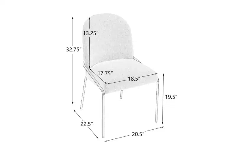 Chaise de salle à manger Aiken moderne en polyester avec cadre en fer (lot de 2)