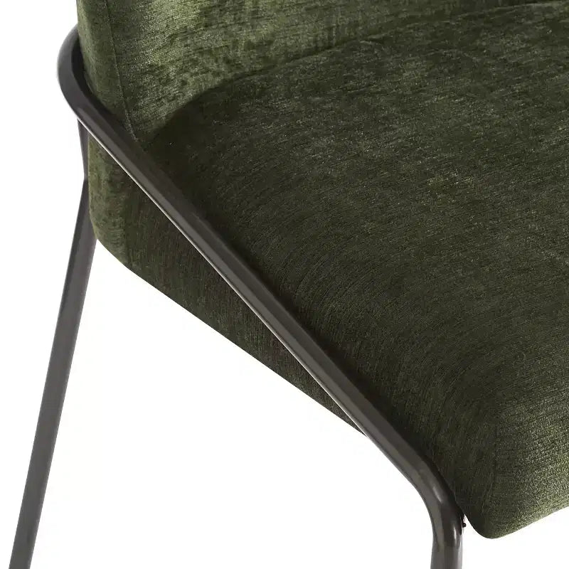 Chaise de salle à manger Aiken moderne en polyester avec cadre en fer (lot de 2)