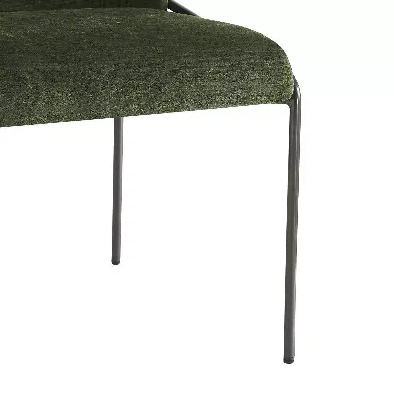Chaise de salle à manger Aiken moderne en polyester avec cadre en fer (lot de 2)