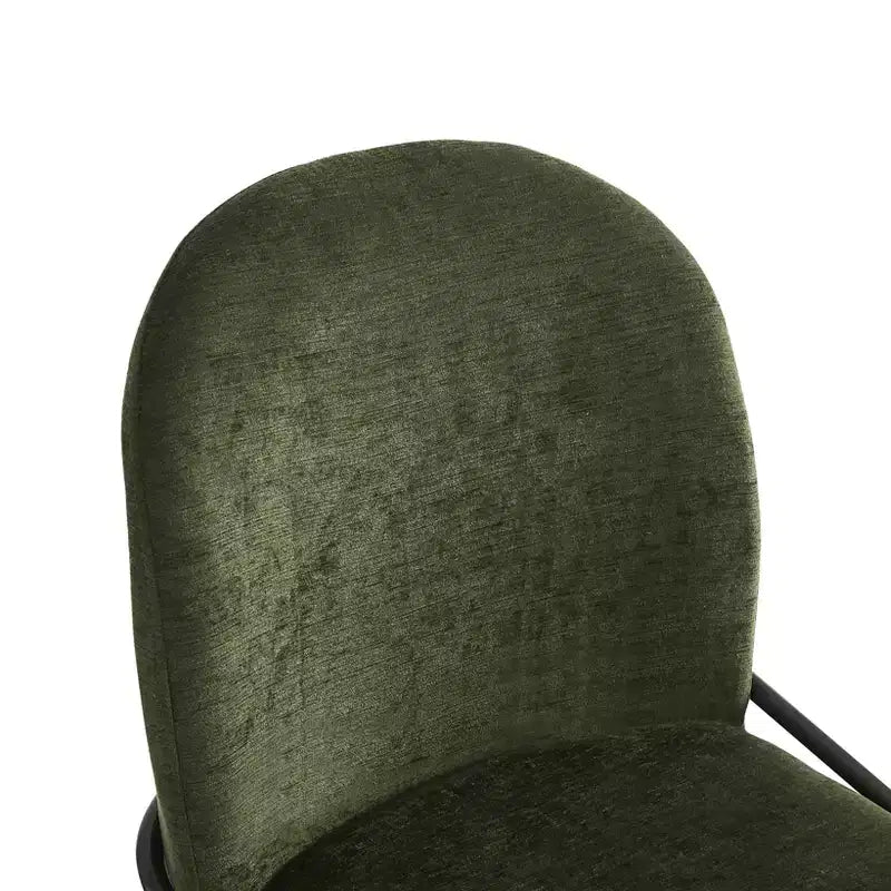 Chaise de salle à manger Aiken moderne en polyester avec cadre en fer (lot de 2)