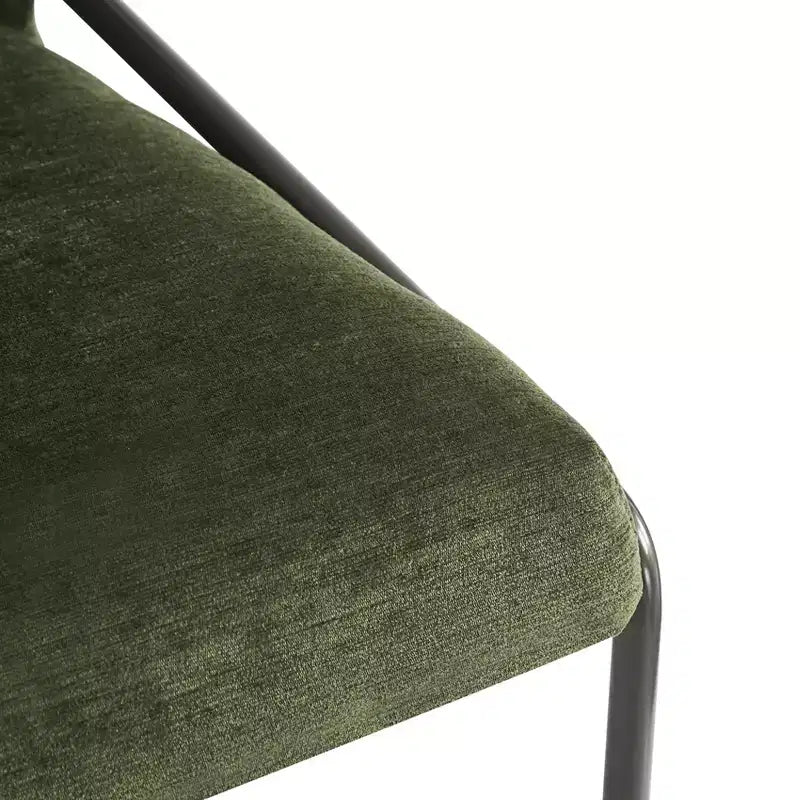 Chaise de salle à manger Aiken moderne en polyester avec cadre en fer (lot de 2)