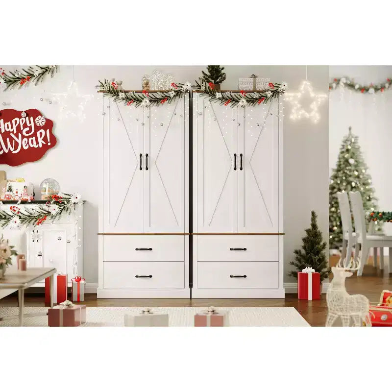 Armoire de rangement autoportante haute pour cuisine et salle à manger avec portes coulissantes, tiroir et 2 étagères réglables