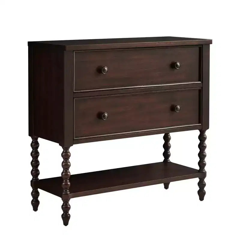 Commode d'appoint 2 tiroirs marron Maroc