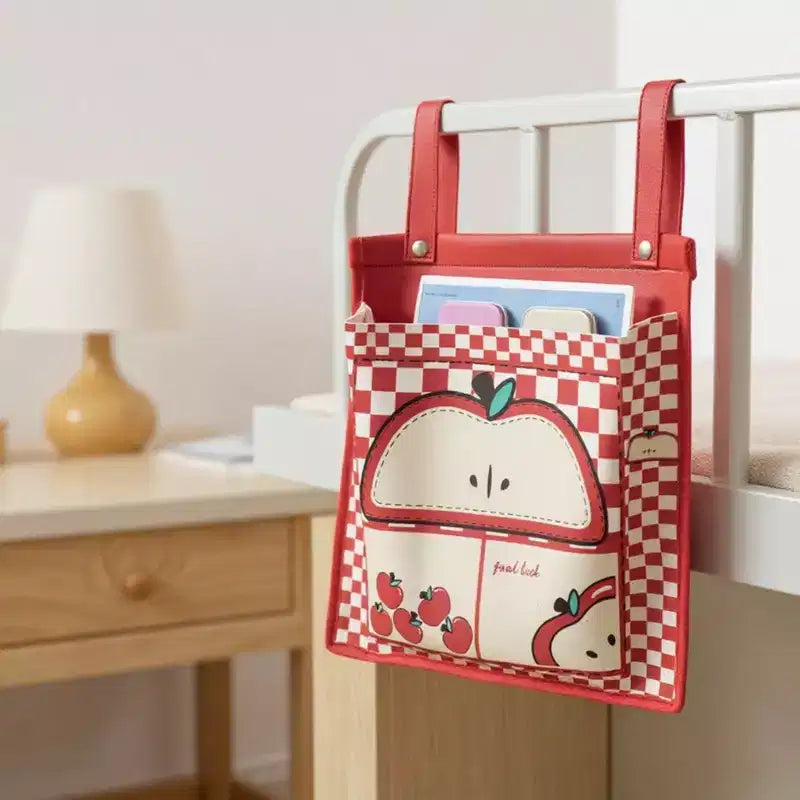 Sac de rangement suspendu à imprimé maison ludique avec sangles à bouton-pression 39,3x30,4cm