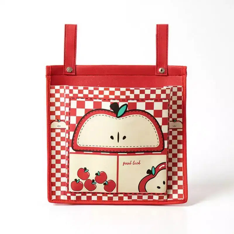 Alilang Hanging Storage Bag with Playful House Print and Snap-On Straps 15.5x12in