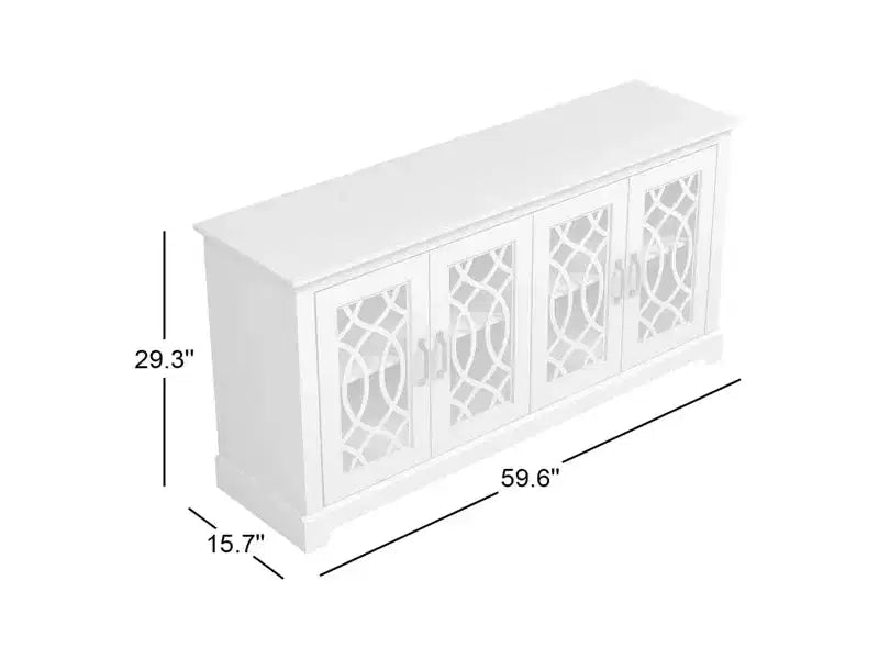 Meuble TV avec rangement et motif découpé décoratif 59,6 L 15,7 P 29,3 H
