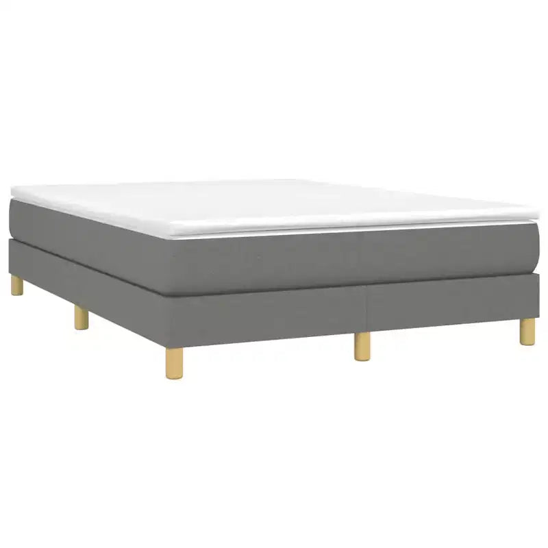 Cadre de lit gris foncé polyester Queen rectangulaire moderne