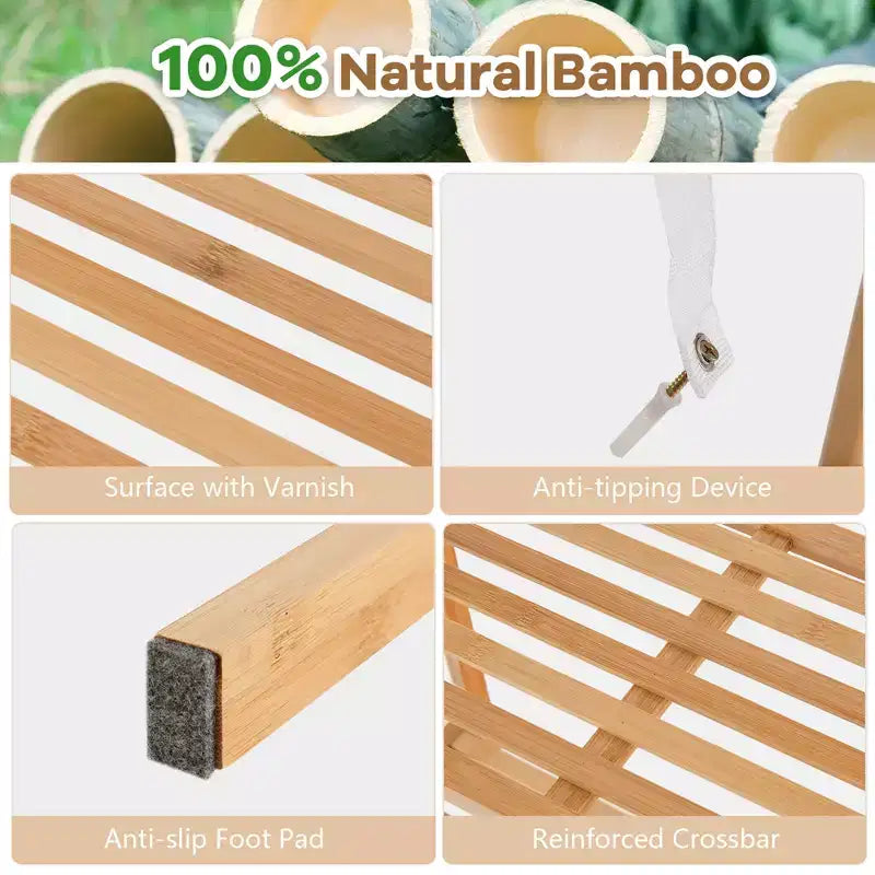Étagère à livres en bambou à 4 niveaux, lot de 2, support de rangement et présentoir pour plantes de 147 cm