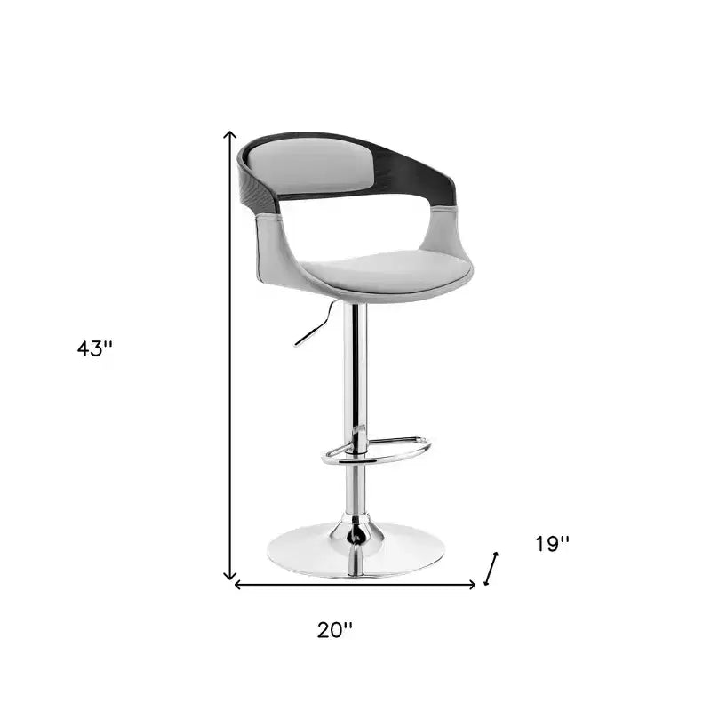 Chaise de bar pivotante basse, réglable en hauteur, en fer gris et argent de 24 pouces