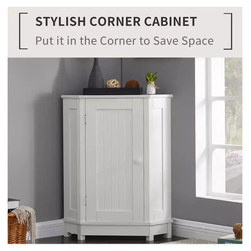 Clara Meuble de rangement d'angle autoportant en bois moderne en forme de triangle pour salle de bain avec étagère réglable