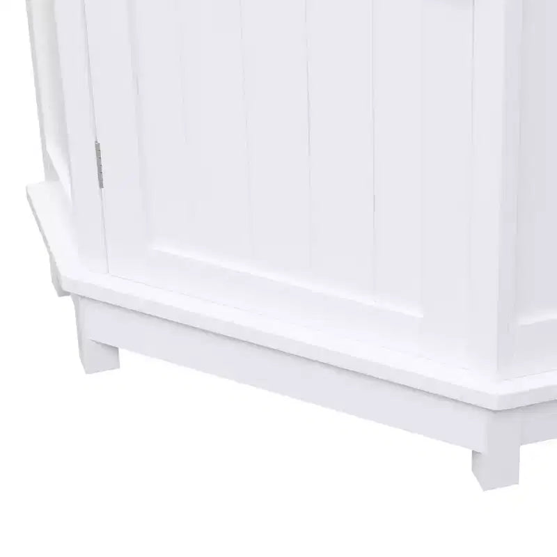 Clara Meuble de rangement d'angle autoportant en bois moderne en forme de triangle pour salle de bain avec étagère réglable