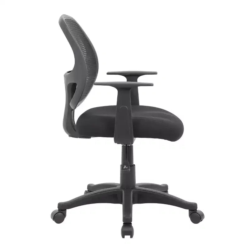 Fauteuil de travail en résille de qualité commerciale avec accoudoirs en T noirs - Boss Office Products : Ergonomique, réglable, pivotant, avec roulettes