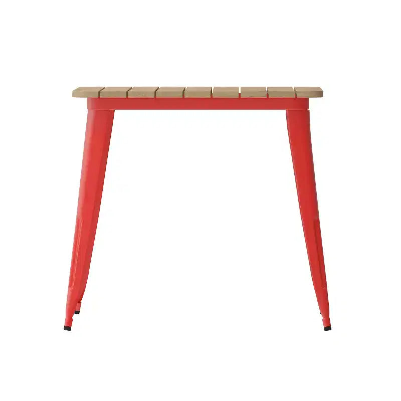 Table à manger Flash Furniture Declan de qualité commerciale, pour l'intérieur/extérieur, plateau carré de 31,5 po en polyrésine toutes saisons avec base en acier