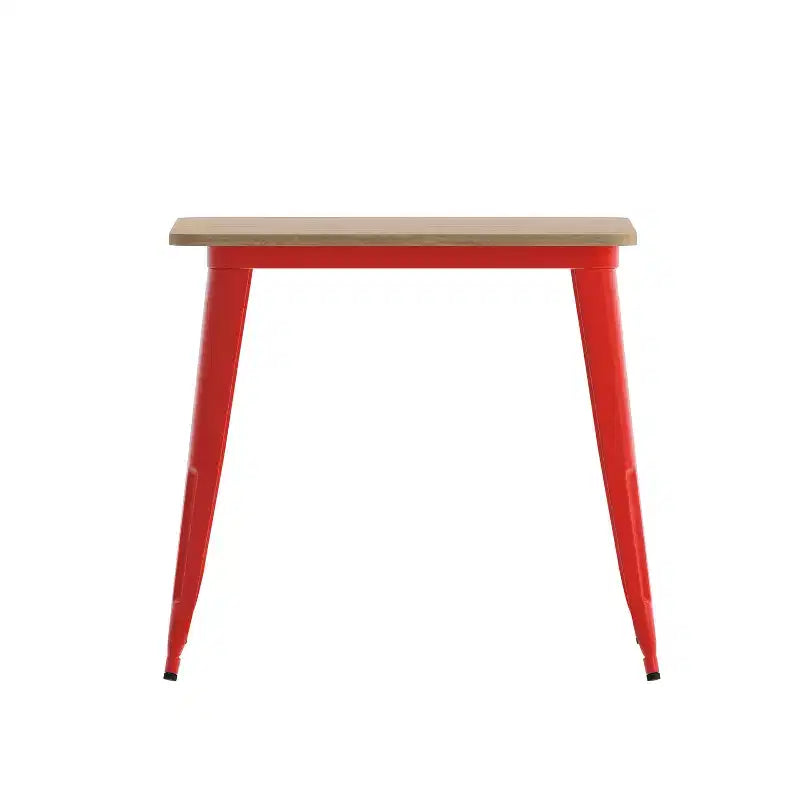 Table à manger Flash Furniture Declan de qualité commerciale, pour l'intérieur/extérieur, plateau carré de 31,5 po en polyrésine toutes saisons avec base en acier