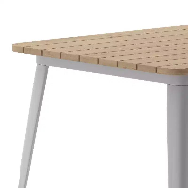 Table à manger Flash Furniture Declan de qualité commerciale, pour l'intérieur/extérieur, plateau carré de 31,5 po en polyrésine toutes saisons avec base en acier