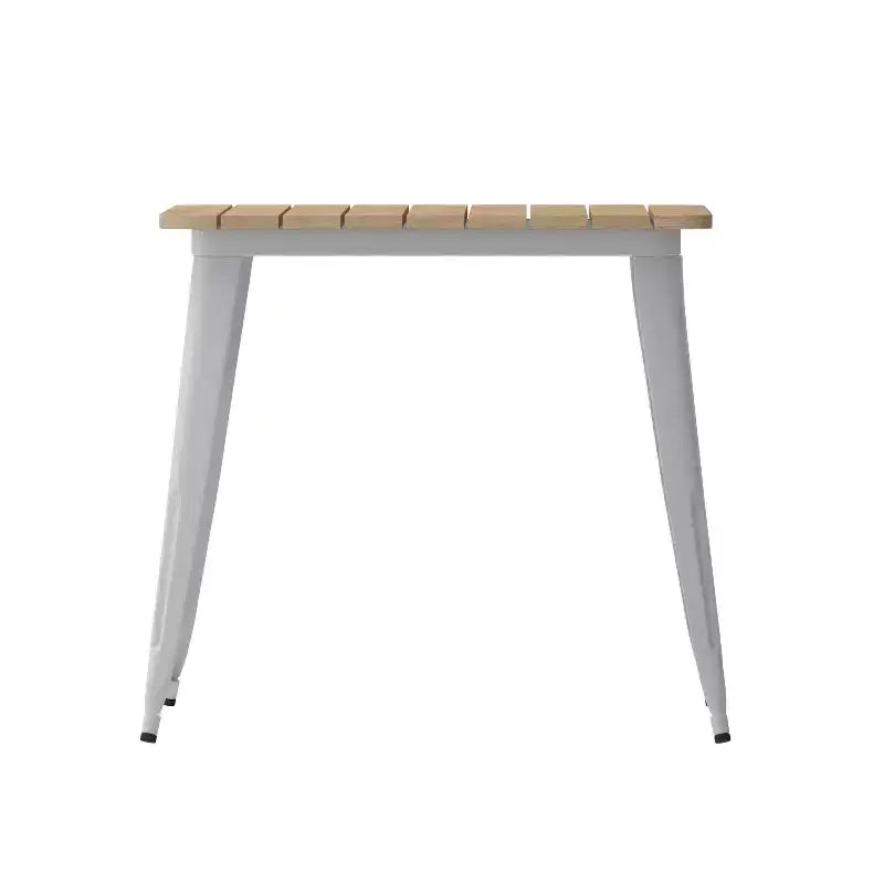 Table à manger Flash Furniture Declan de qualité commerciale, pour l'intérieur/extérieur, plateau carré de 31,5 po en polyrésine toutes saisons avec base en acier