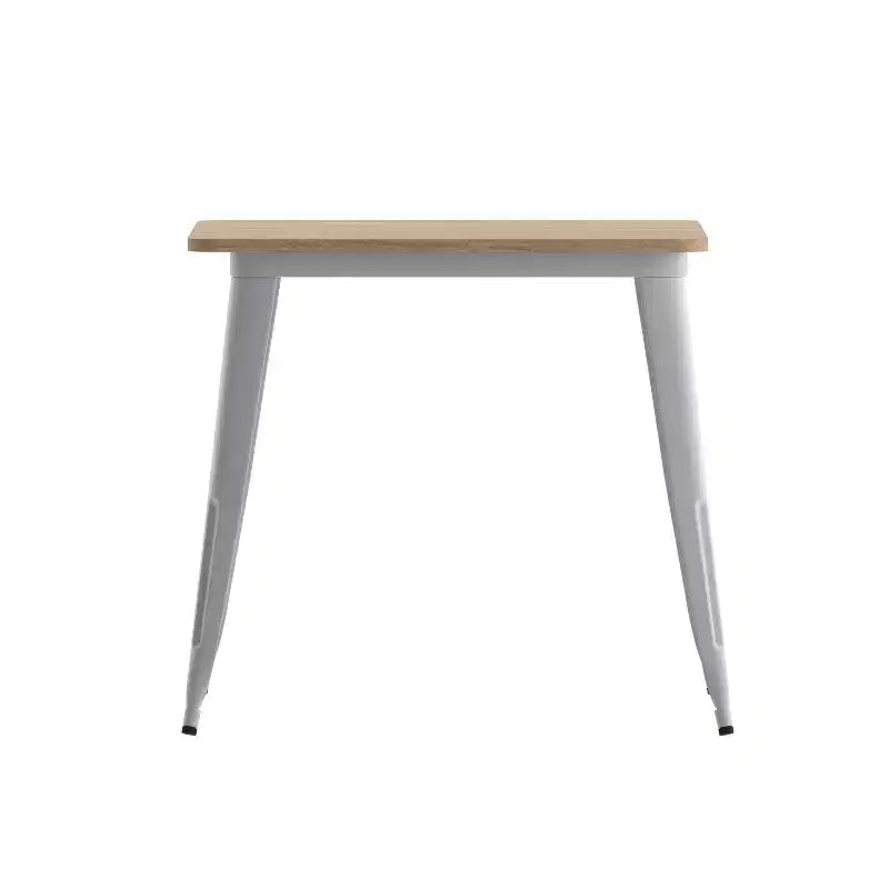 Table à manger Flash Furniture Declan de qualité commerciale, pour l'intérieur/extérieur, plateau carré de 31,5 po en polyrésine toutes saisons avec base en acier