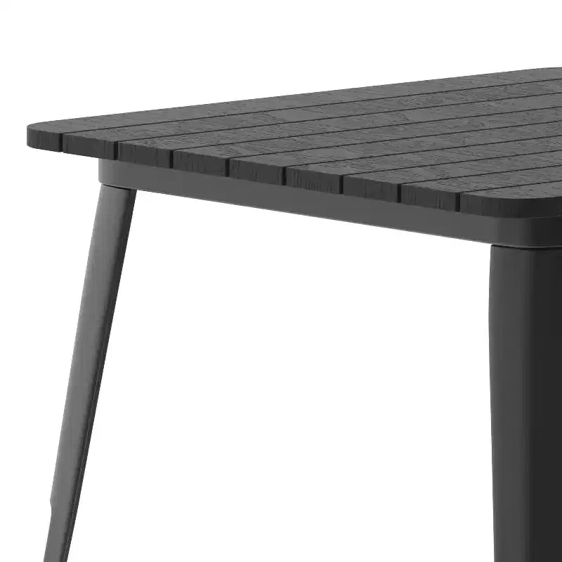 Table à manger Flash Furniture Declan de qualité commerciale, pour l'intérieur/extérieur, plateau carré de 31,5 po en polyrésine toutes saisons avec base en acier