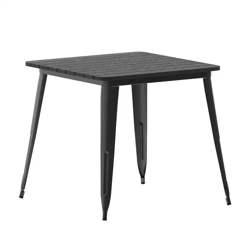 Table à manger Flash Furniture Declan de qualité commerciale, pour l'intérieur/extérieur, plateau carré de 31,5 po en polyrésine toutes saisons avec base en acier