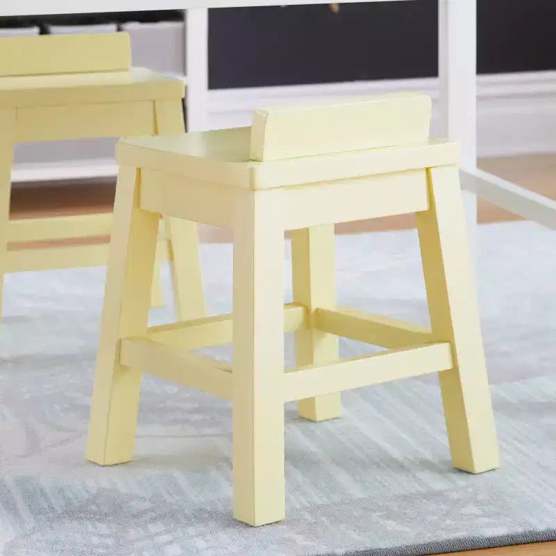 Ensemble de 2 tabourets artisanaux pour enfants : chaises en bois anti-bascule pour table d'activités pour enfants | Tabourets pour table de jeu pour tout-petits